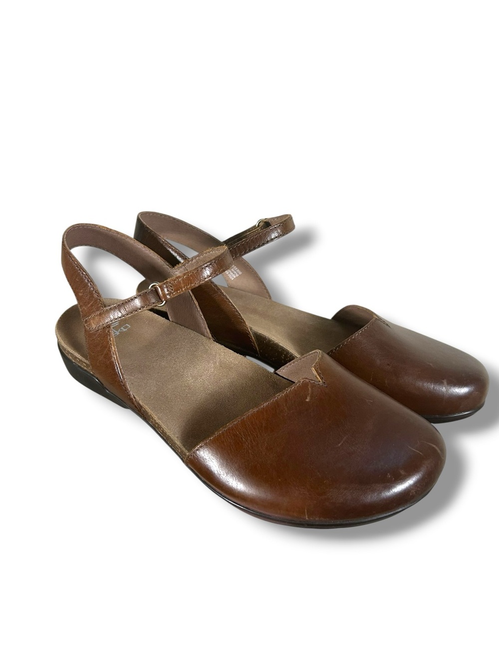 Dansko Rowan Leather Ankle Strap Mary Jane Clogs Brown Size 41 US 10.5/11